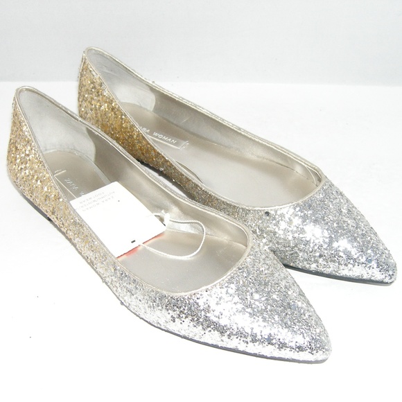 Zara Shoes - Zara Woman ombre metallic silver gold flats 6/6.5